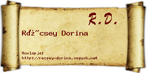 Récsey Dorina névjegykártya